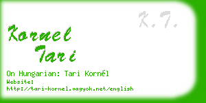 kornel tari business card
